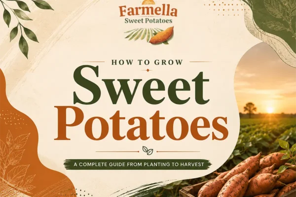 Illustration about how to grow sweet potatoes from planting to harvest for healthy growth and better crop quality