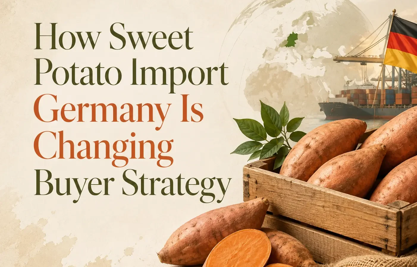 Sweet potato import Germany with fresh sweet potatoes prepared for German buyers and European distribution